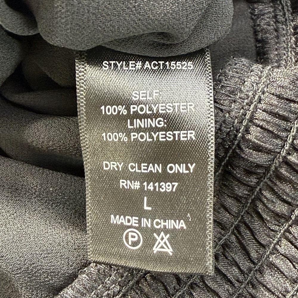 ASTR The Label NWT L  Black Pleated Tie Strap Camisole Cropped Minimalist - Picture 6 of 12
